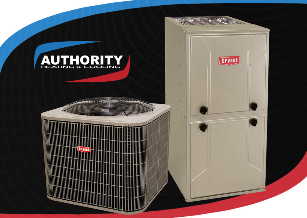 HVAC system for Authority Heating & Cooling featuring a Bryant unit and the company logo