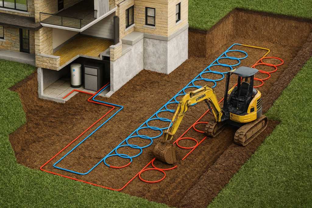 geothermal heating and cooling system install